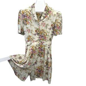 SL Petites Shorts Romper Vintage 80s 90s Ladies Size MED  Floral Cottage Core